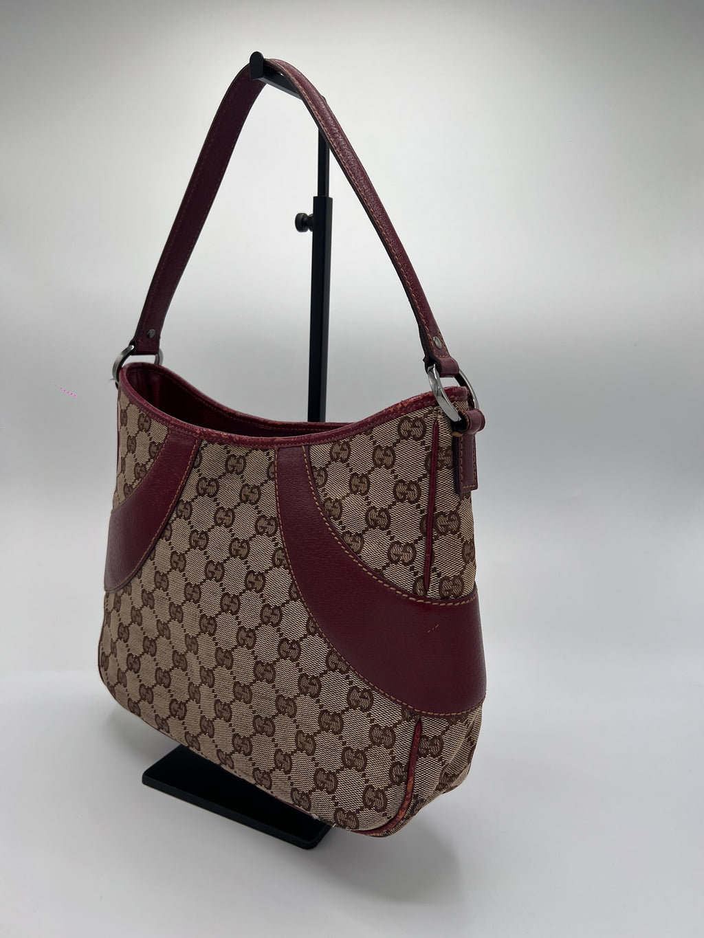 Gucci Hobo Handbag Wine Red