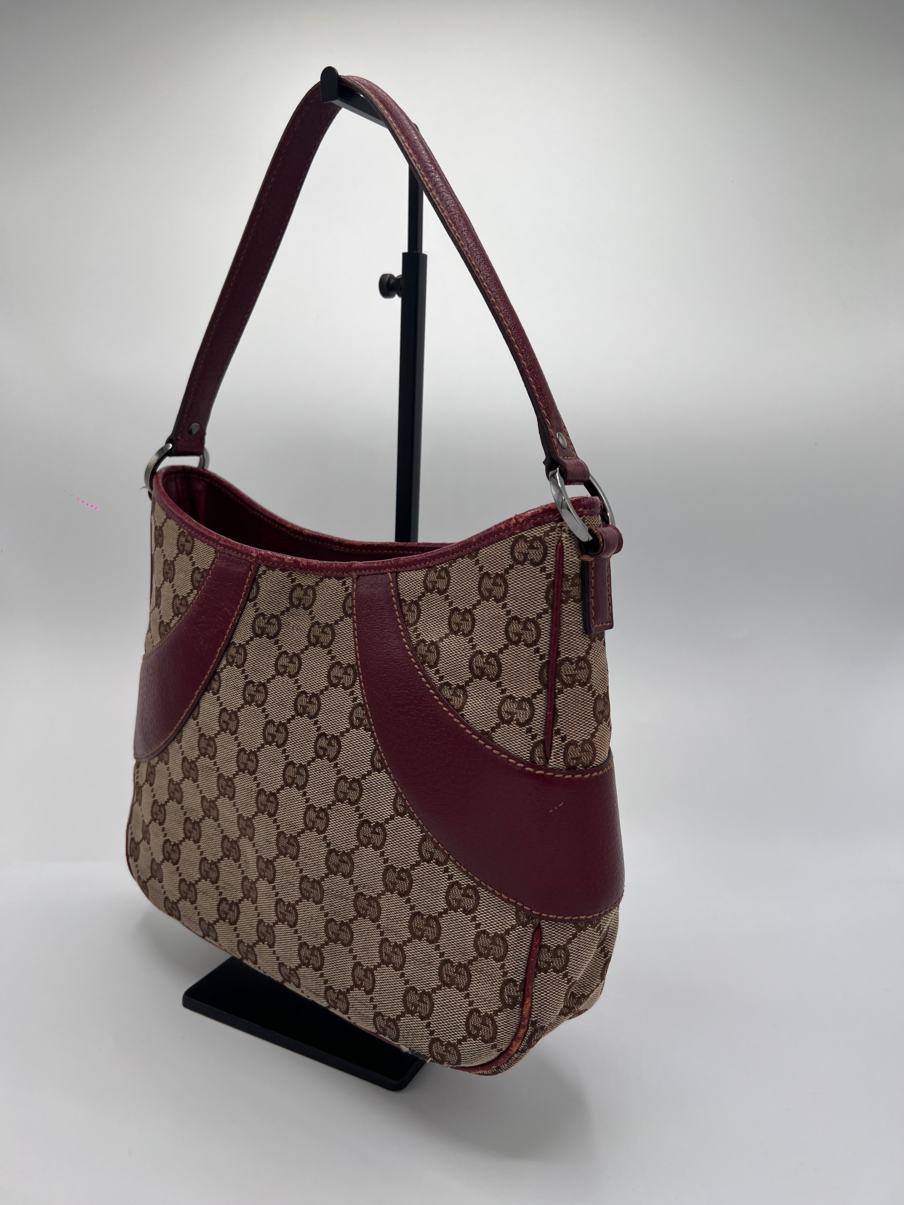 Gucci Hobo Handbag Wine Red
