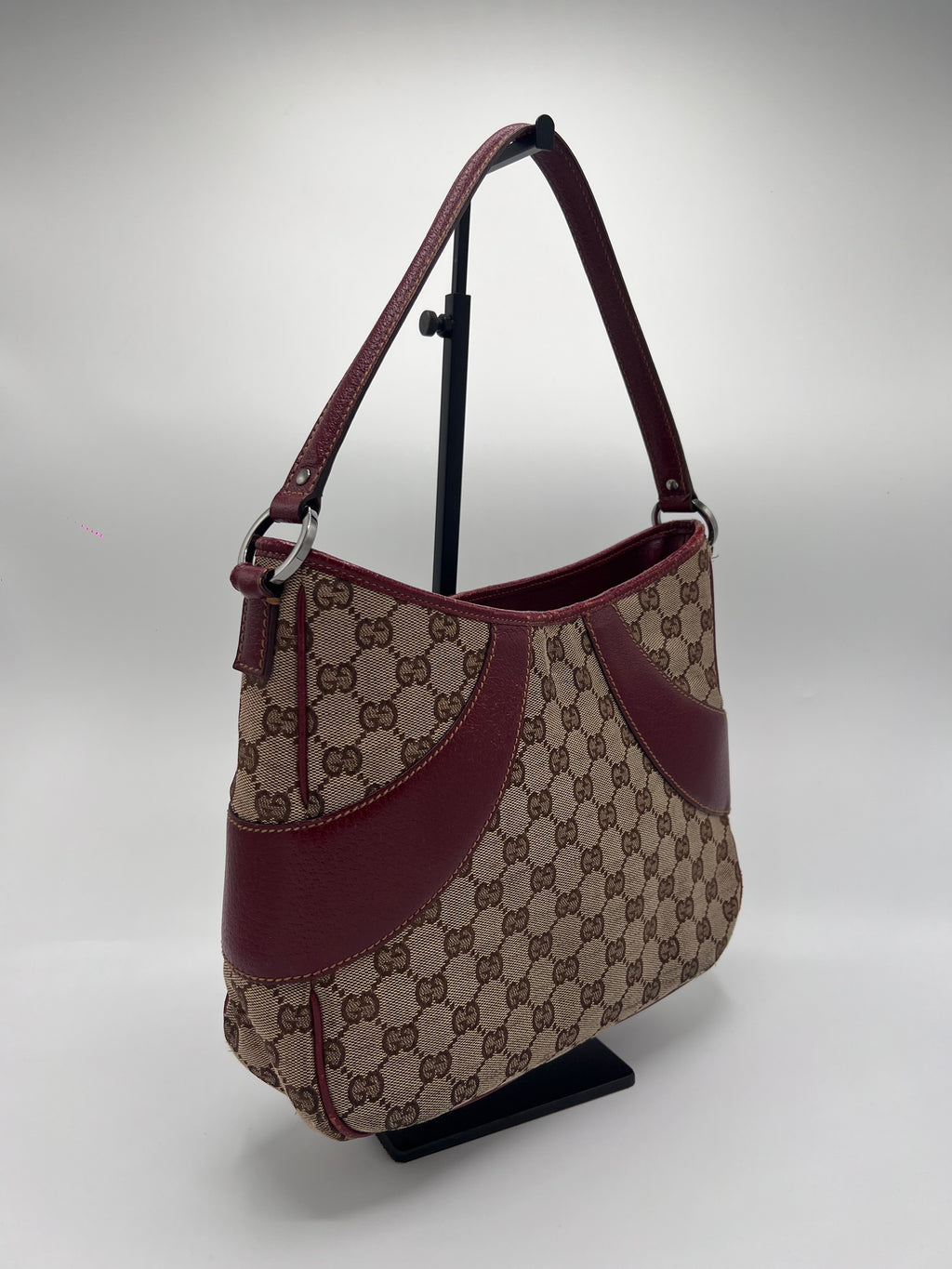 Gucci Hobo Handbag Wine Red