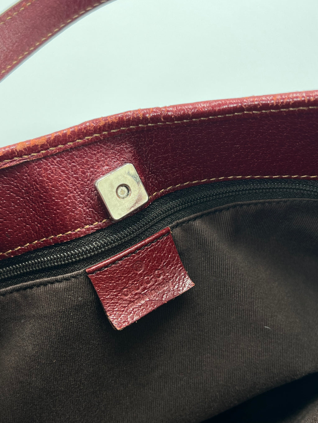 Gucci Hobo Handbag Wine Red