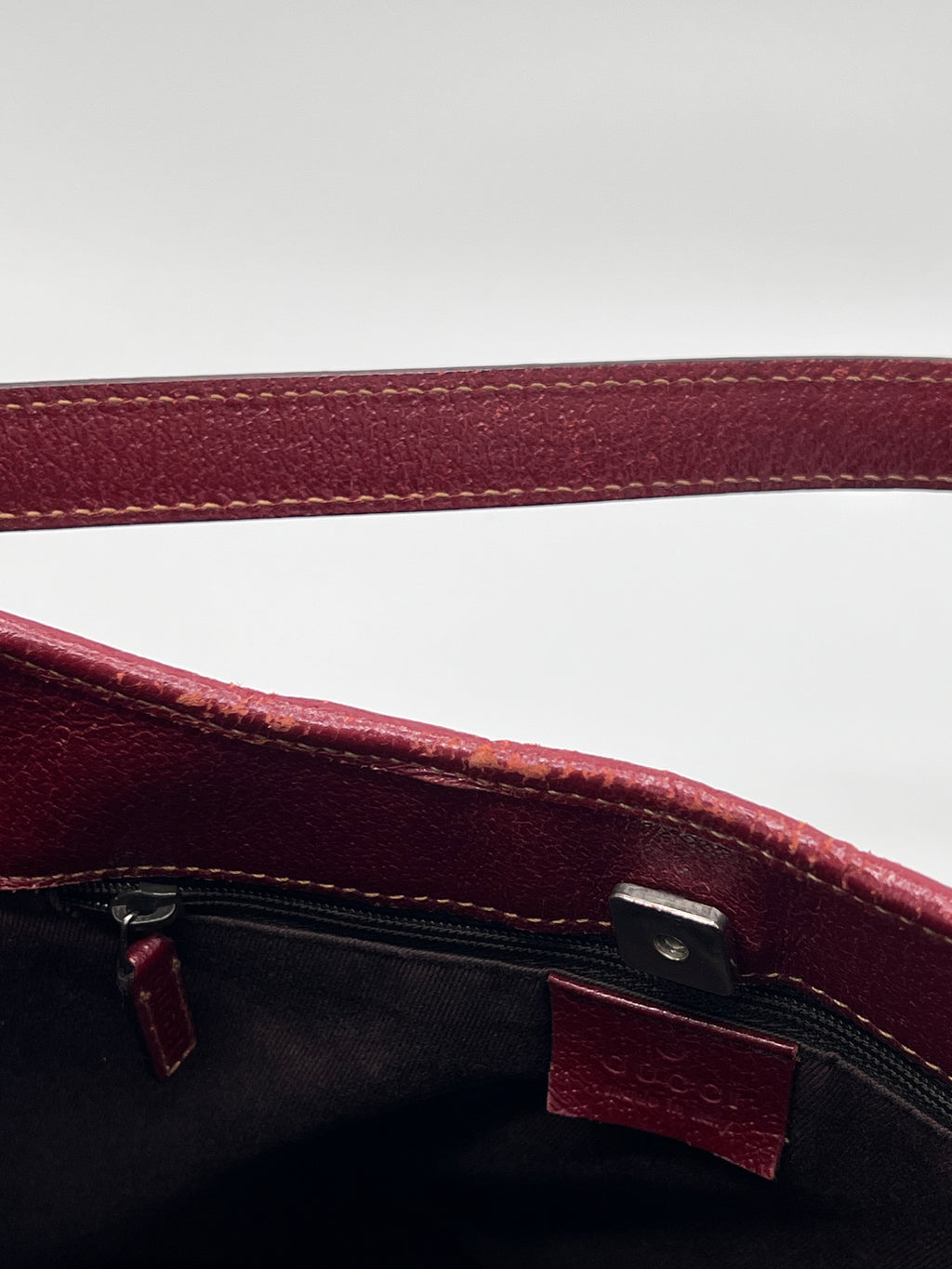 Gucci Hobo Handbag Wine Red