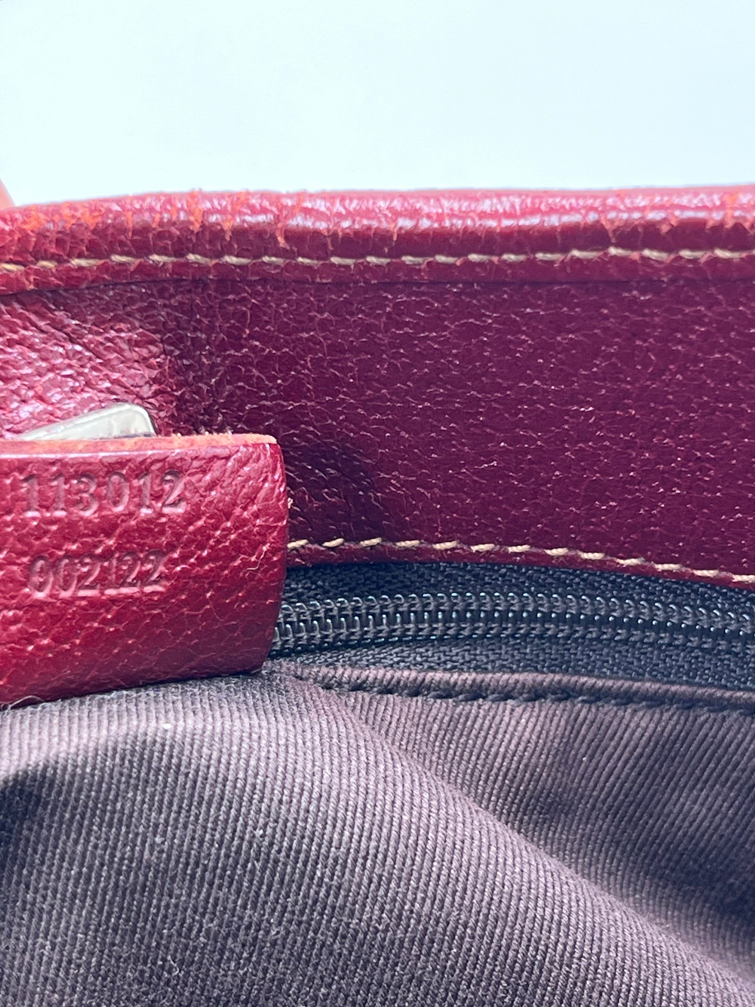 Gucci Hobo Handbag Wine Red