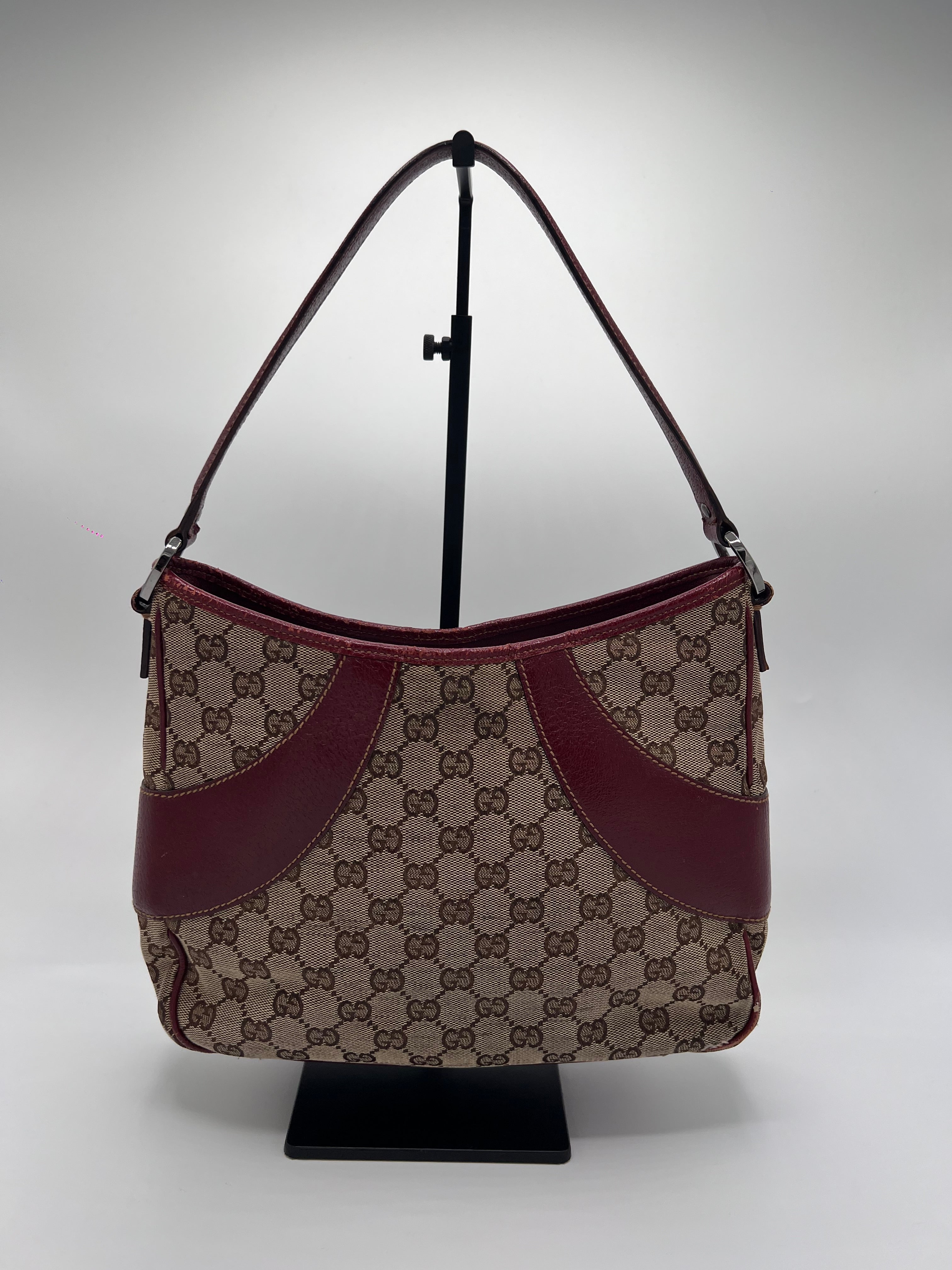Gucci Hobo Handbag Wine Red